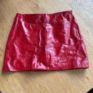 Walter Baker Red Leather Mini Skirt
